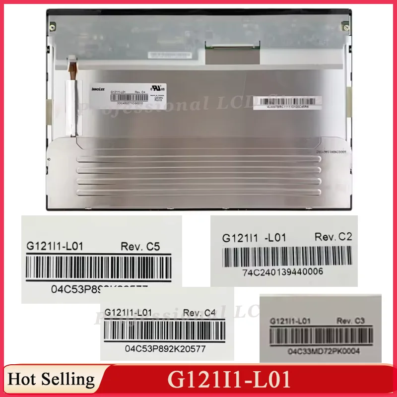 Original new 12.1 Inch G121I1-L01 G121i1-L01 G121I1-L01 G121 | 1-L01 G121I1-L01 Rev. C2 C3 C4 C5 Industrial LCD Display Screen