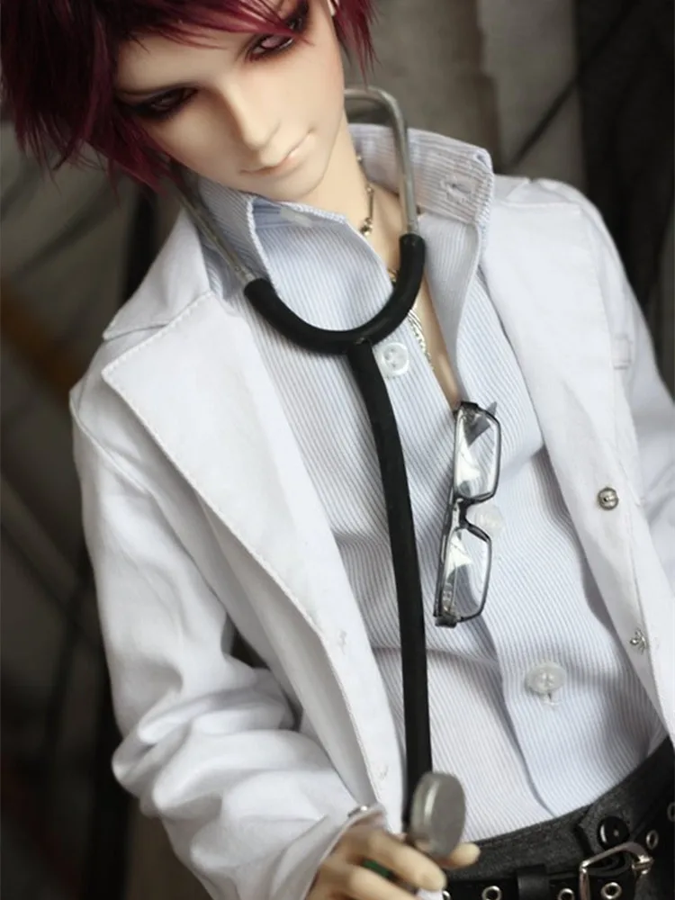 BJD Doll White Doctor Overall Coat for 1/4 MSD 1/3  SD13 SD17 Uncle  Clothes Customized CMB5