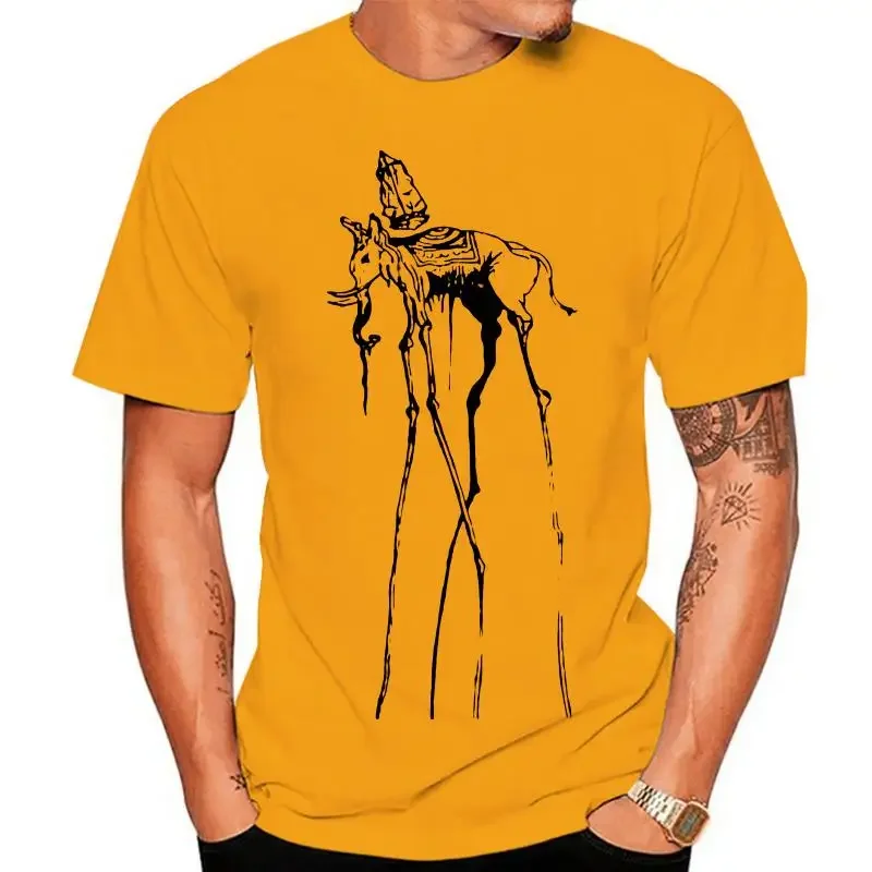 2024 summer funny style Space Elephant Dali Art T-shirt Salvador Dali Tee oversized graphic t shirts men clothing cotton tops