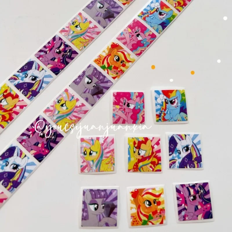 500pcs/roll My Little Pony Sticker for Kids Envelope Sealing Sticker Cartoon Paper Tape Stationery Suppliers Birthday DIY Gift