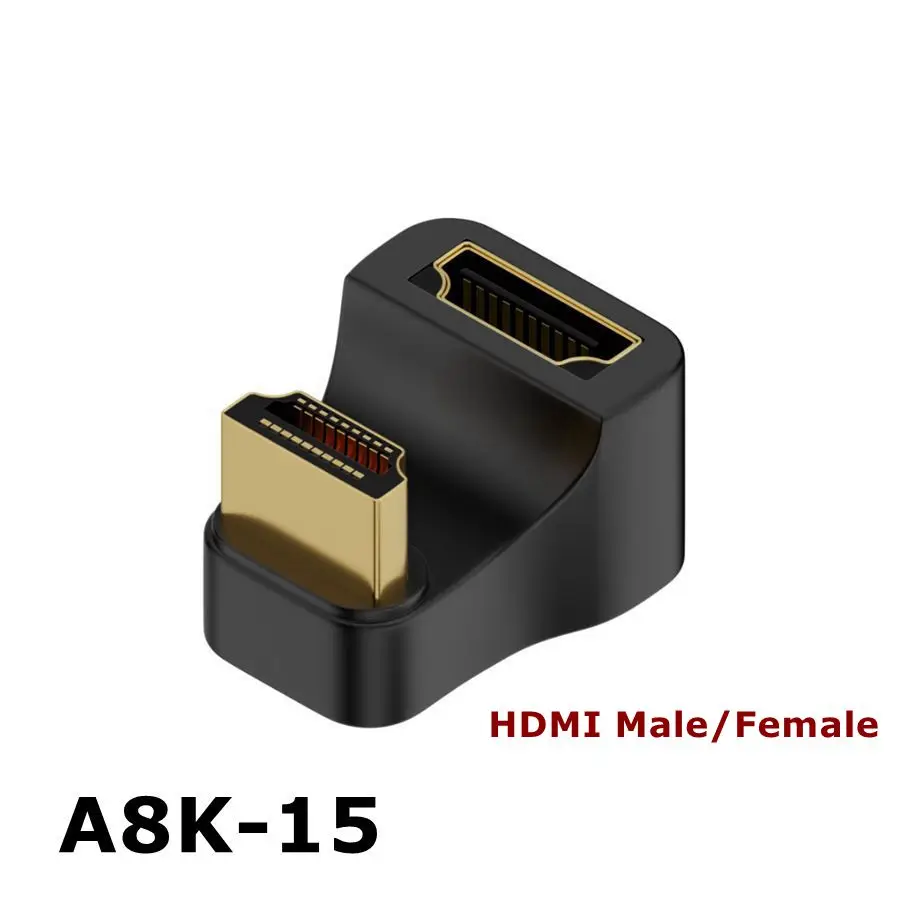 hdmi 90 degree adapter 8k 4k 120Hz 270 degree hdmi angled adapter 360 180 degree mini MICRO hdmi to HDMI U shape type converter