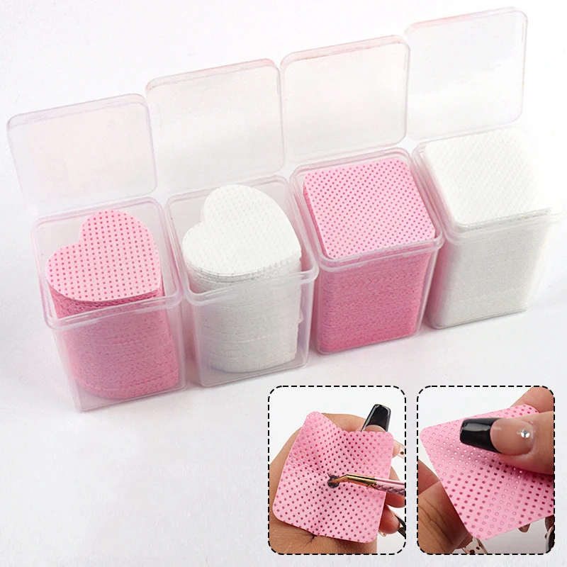 200 teile/schachtel Nagellack Entferner Baumwolle Pad Wimpern Kleber Entferner Wischen Papier Pads Kleber Flasche Mund Reinigung Pad Maniküre Liefert