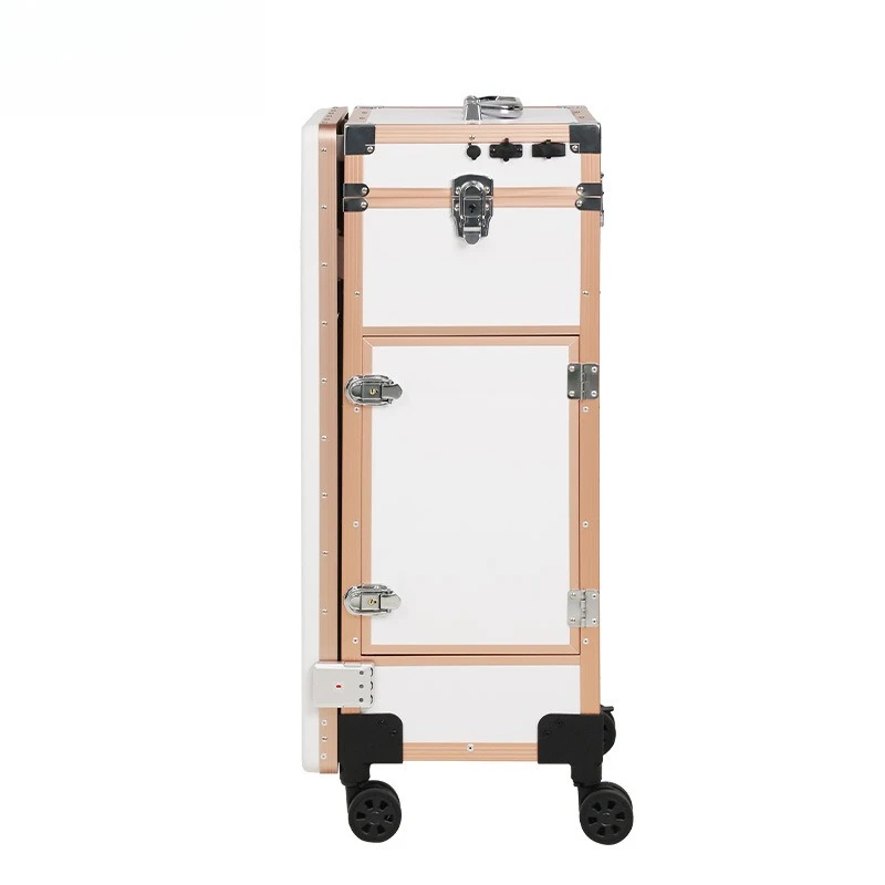 Nail art table, white, black, pink, foldable mobile large-capacity three-color mirror light, bluetooth speaker, embroidery table