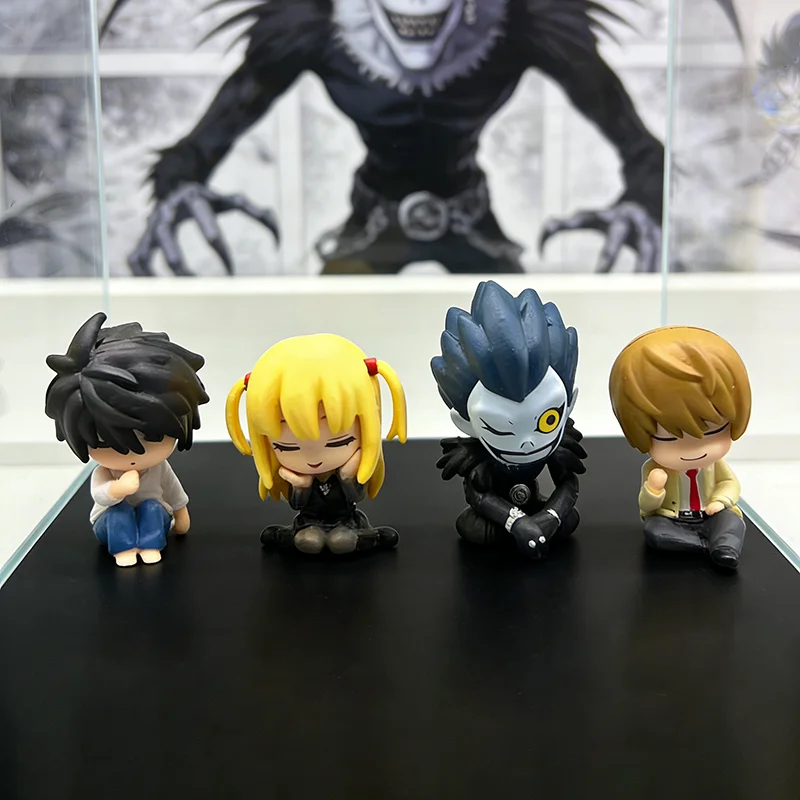 Figuras Coleccionables Kawaii de Death Note: Light Yagami, Amane, Misa y Ryuk Sentados, para Regalo