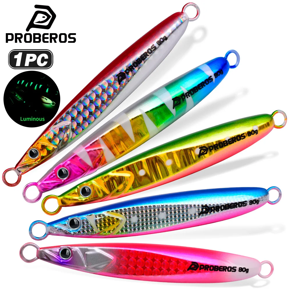 Proberos  20g/30g/40G/60g/80G Fishing Lure Sea Bass Leurre Vertical Long Casting Boat Shore Jigging Saltwater Fishing Bait