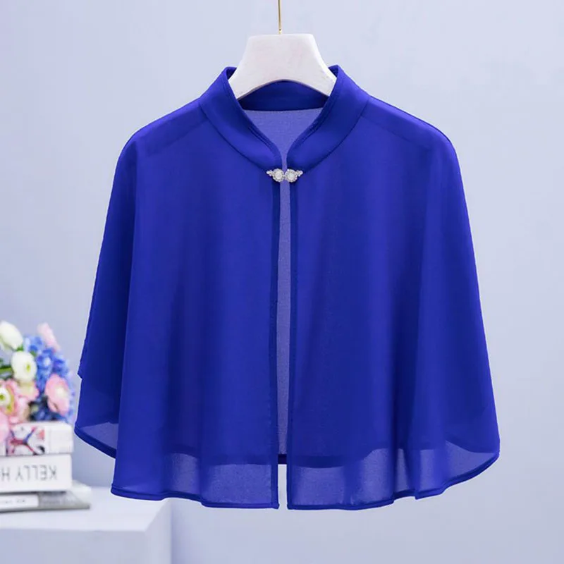 Korean Chiffon Summer Sunshade Cape Sun Clothing Lace Thin JacketShort Outer Wear Sunscreen Shawl Women Air-Conditioning Cloak