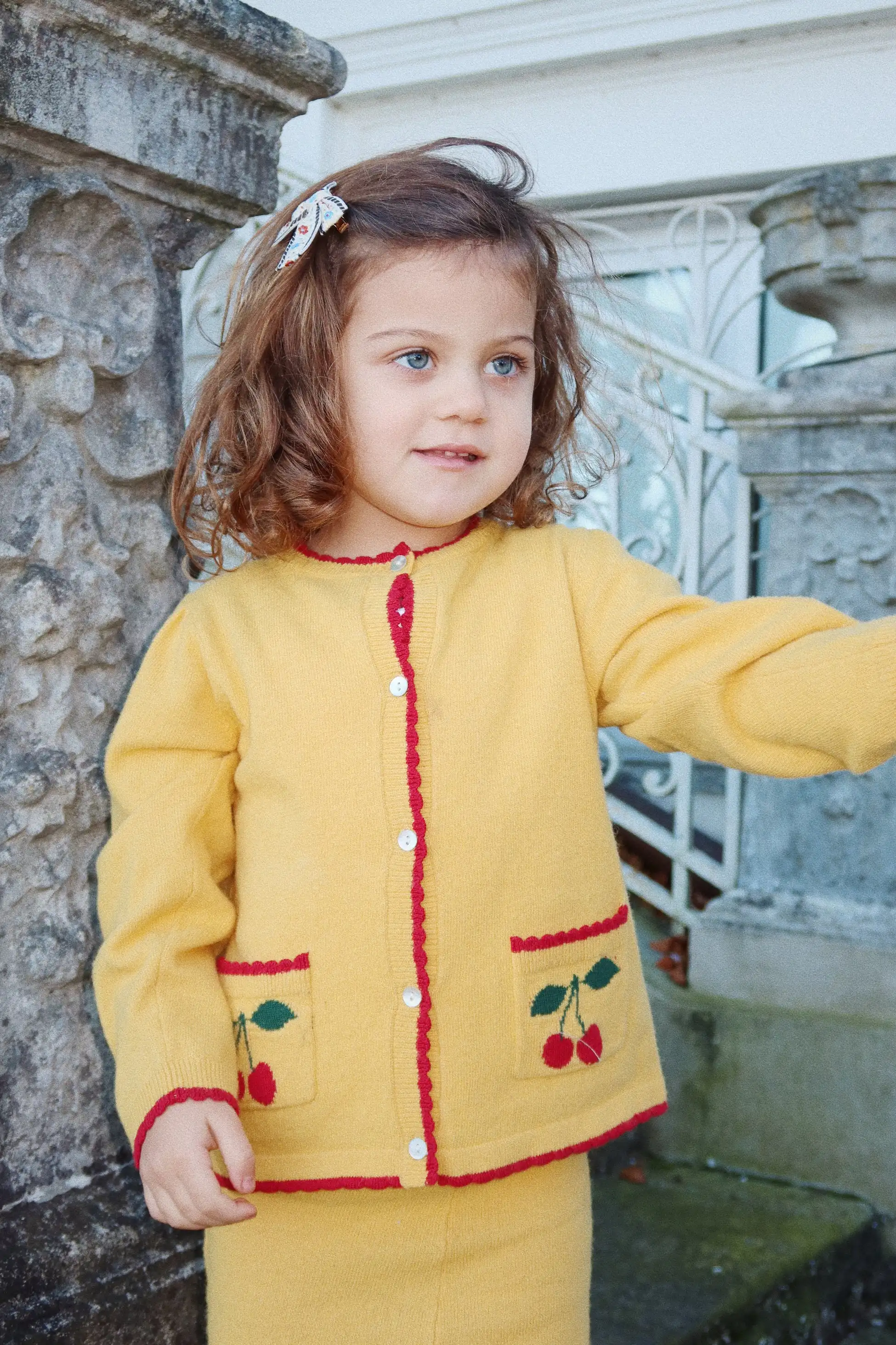 Konges Slojd-Cardigan en tricot pour enfants, pulls pour filles, robe en tricot, hauts en tricot pour tout-petits, vêtements d'extérieur à la mode, hiver, automne, 2024