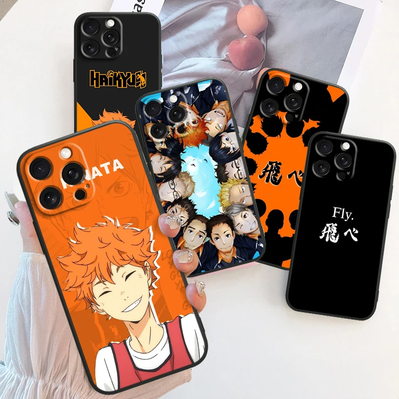 

Anime Haikyu Cartoon Comics For Apple iPhone 16 15 14 13 12 11 XS XR X Pro Max Plus Mini Black Soft Phone Case