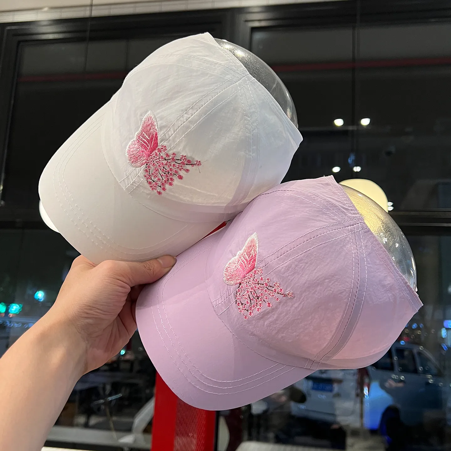 1/2PCS Travel Beach Cap Trendy Butterfly Pattern Empty Top Breathable Quick-drying Adjustable Sunshade Running Hiking Hats