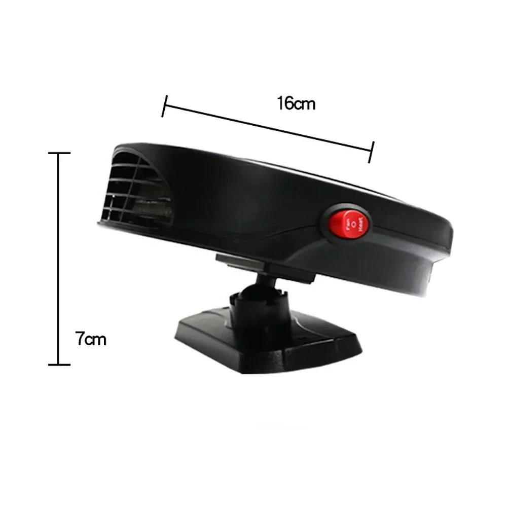 Car Heater 12V 500W Windshield Defroster Dashboard Winter Heating Cooling Fan Demister 1.6m Cigarette Lighter Power Cord