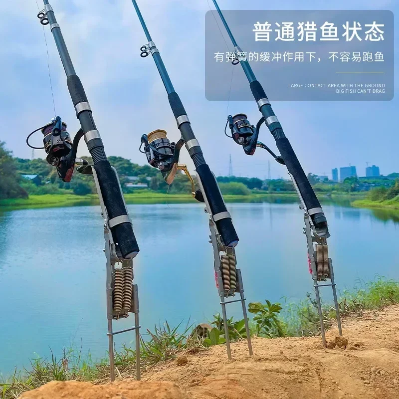 

Folding Holder Suitable Lakes Pond River Stream Fishing Rod Ground Holder Base Downhill Automatic Cane Support Stand Fish Pole