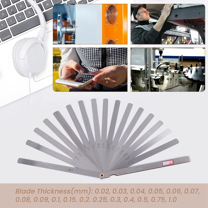 200 mm di lunghezza 17 foglie 0,02 mm-1,0 mm spazio spessimetro misura spessimetro ZJY