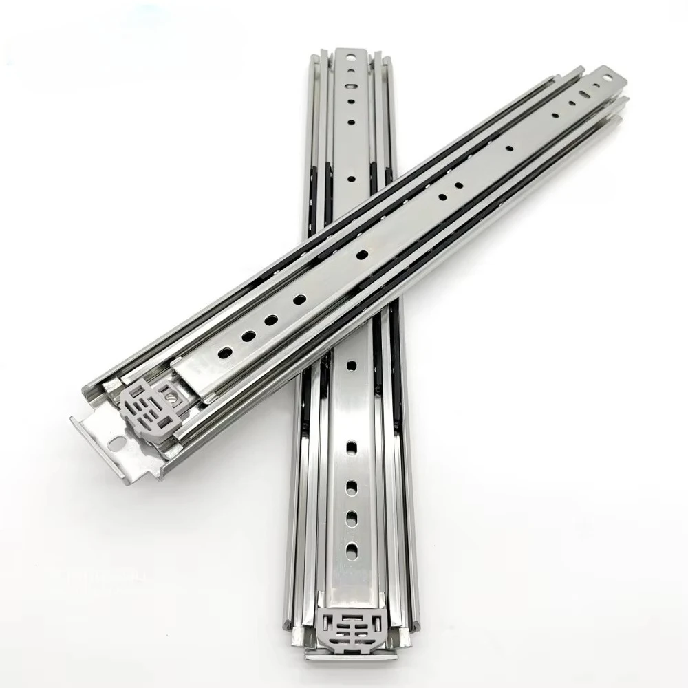 

1200 mm Customized 76 mm Width Super Heavy Duty Kitchen Drawer Slide 220 kg Load Full Extension Telescopic Channel Rail Stock