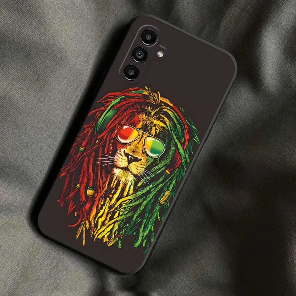 Bob Marley Rasta Lion Phone Case For Samsung Galaxy A13,A21s,A22,A31,A32,A52,A53,A71,A80,A91 Soft Black Phone Cover