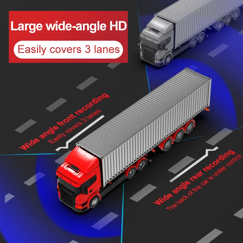 7 Inch Full HD 1080p Dual Lens Split View Backup Reverse Monitor Rear View Side Mirror Bus Truck Camera