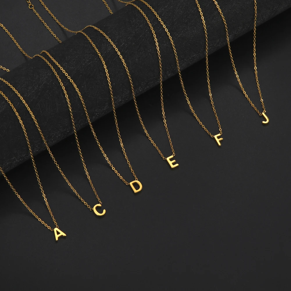 Cazador Minimalistische Initial A-Z Buchstaben Halskette für Frauen Alphabet Edelstahl Halsband Ketten Schmuck Geburtstagsgeschenk Großhandel – Detail 17