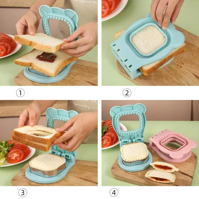 Sandwich Cutters for Kids Lunch Sandwich Maker Sandwich Sealer Uncrustable Maker Kids Lunch Accessories Sandwich Molds Cookie