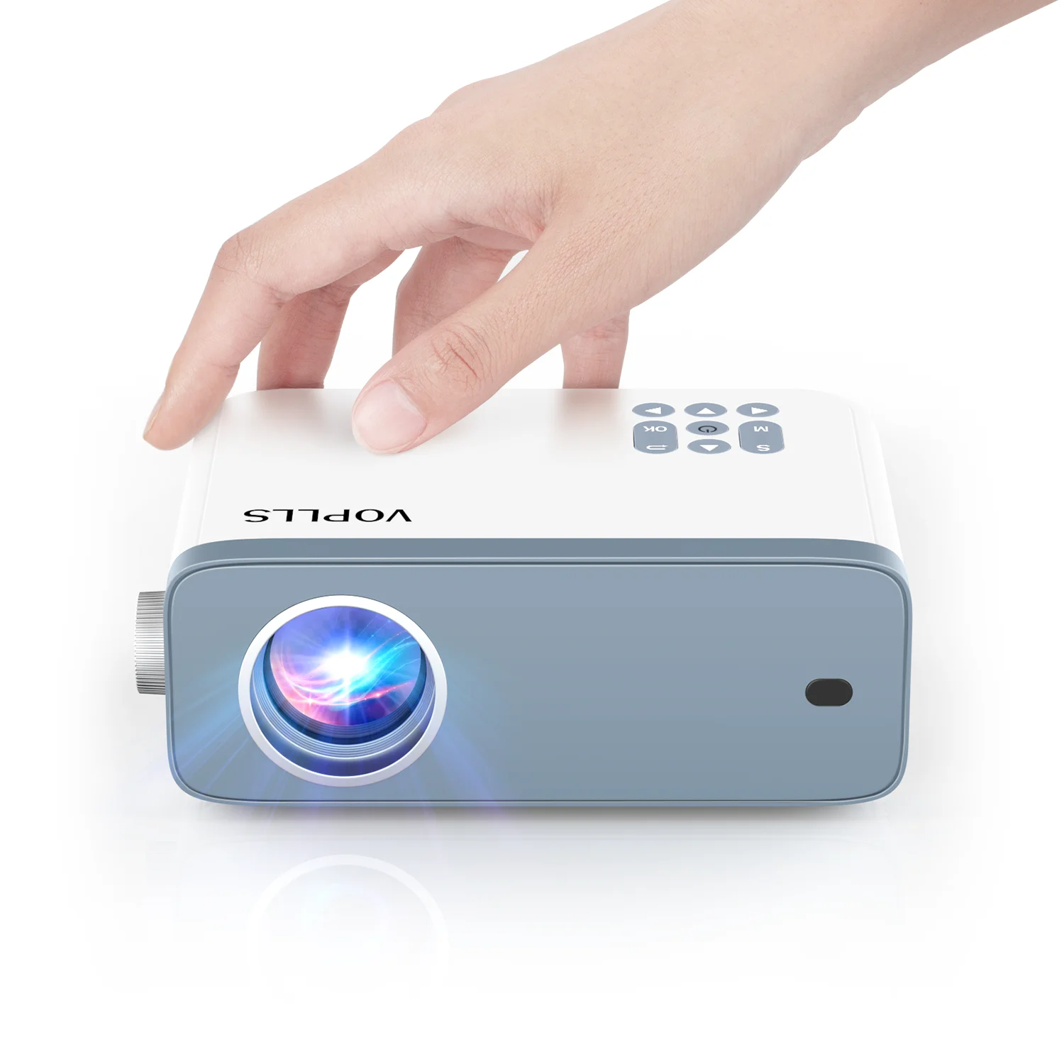 Mini Projector, VOPLLS 1080P Full HD Supported Video Projector, Portable Outdoor Home Theater Movie Projector