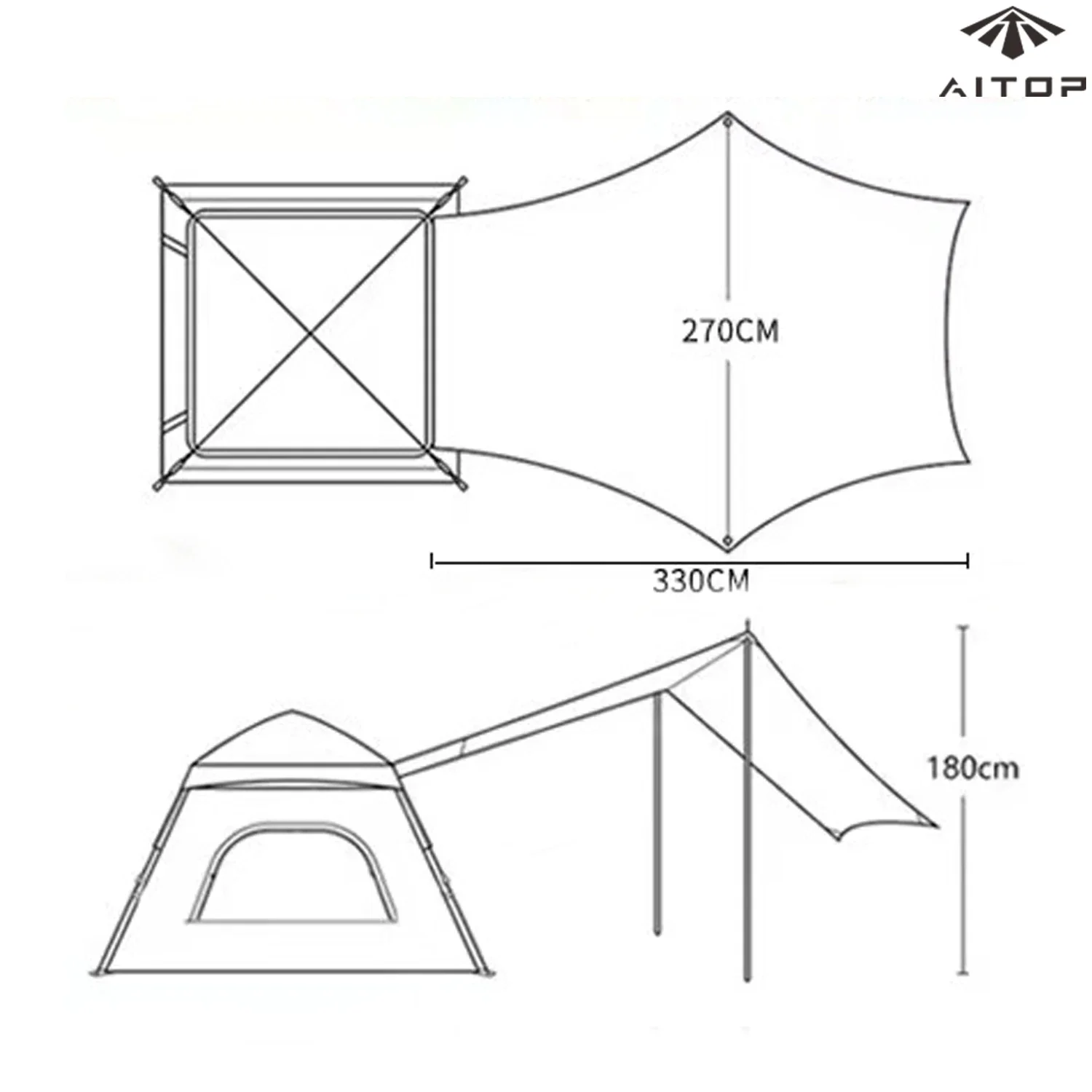 Automatic Camping Tent Outdoor Windproof Travel Family Pop-up Tent With Rain Fly