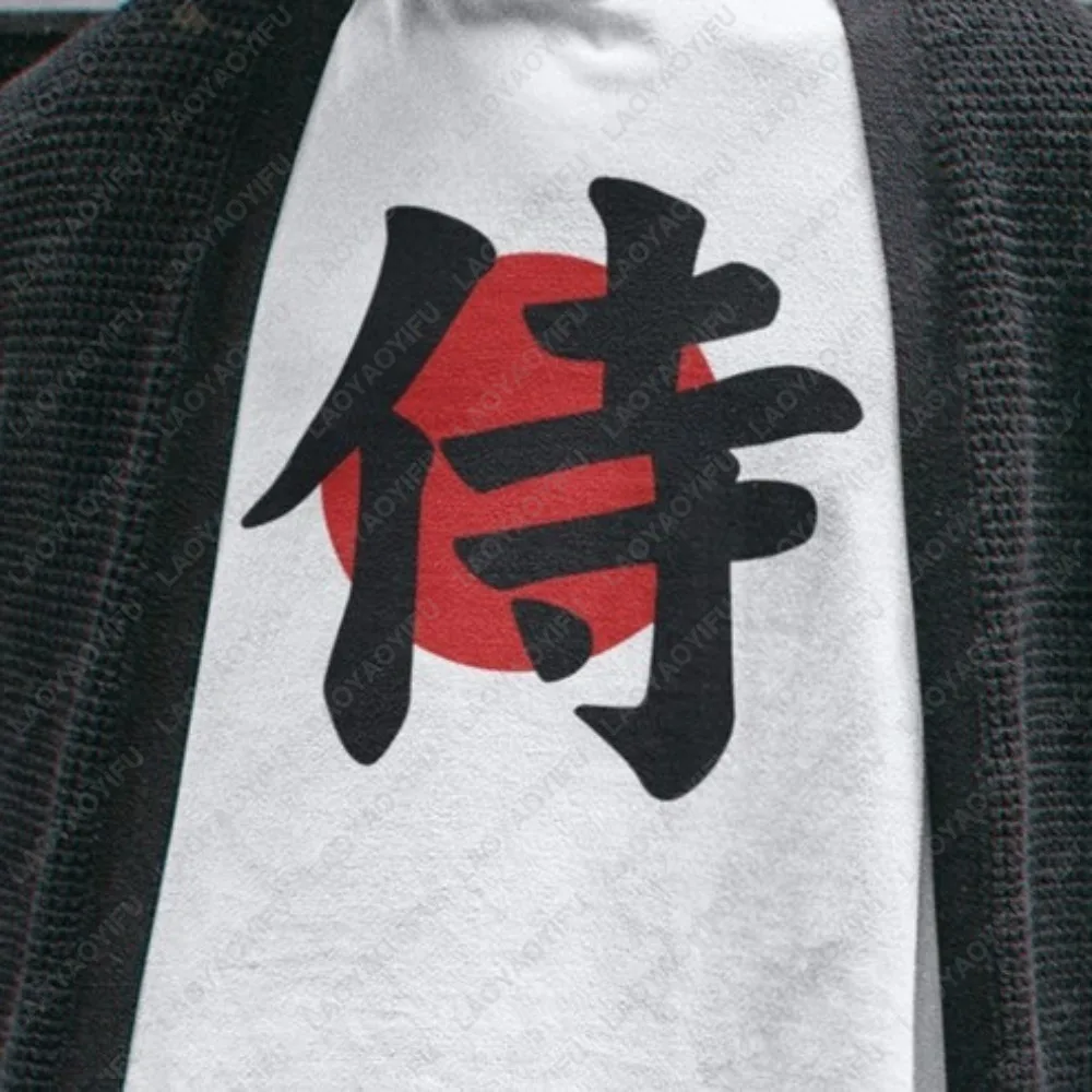 Japanese Samurai Graphic T-shirt Japan Flag Kanji Writing Printed Tshirt Casual Fashion Loose Harajuku Man Women Clothing