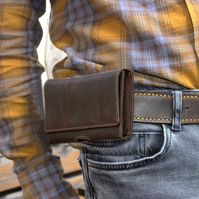 CONTACT'S Oryginalna skórzana męska torba na talię Podróżna mała saszetka na pasek Kieszeń na telefon Casualowa męska torba na pasek Projektantka torebki