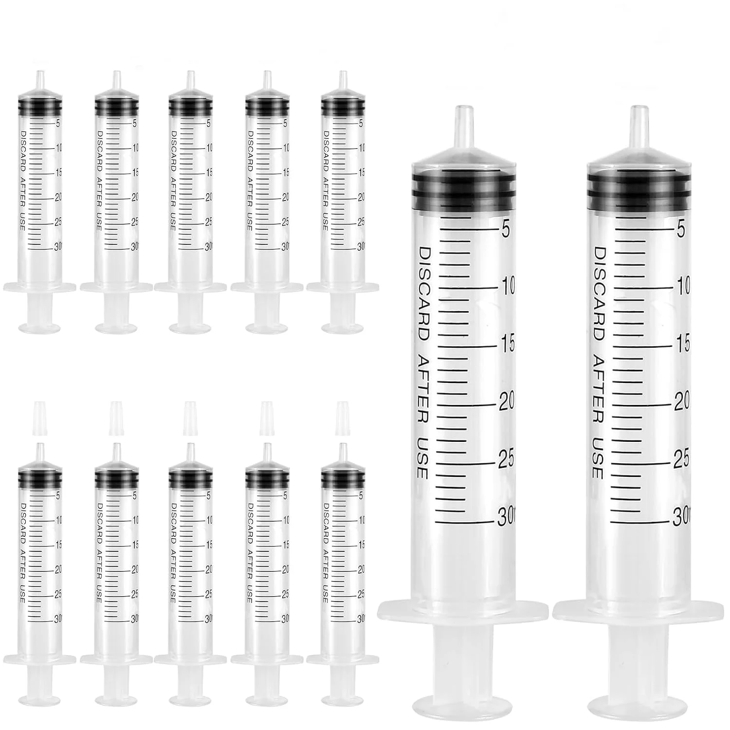 Without Needle Plastic 30ml Syringes Individually Packaged For Labs, Liquid Measuring Feeding Pets Oil Or Glue Applicator Tools