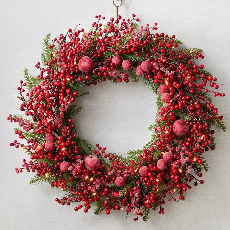 Christmas 50/60/80 Cm Christmas Wreath Door Decoration Christmas Ornaments Pendant Door Hanging 2.7m Rattan