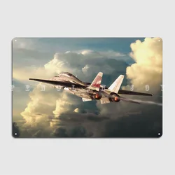 Us Navy F-14 Tomcat Gets Airborne Metal Sign Cinema Garage Bar Cave Create Poster Tin Sign Poster