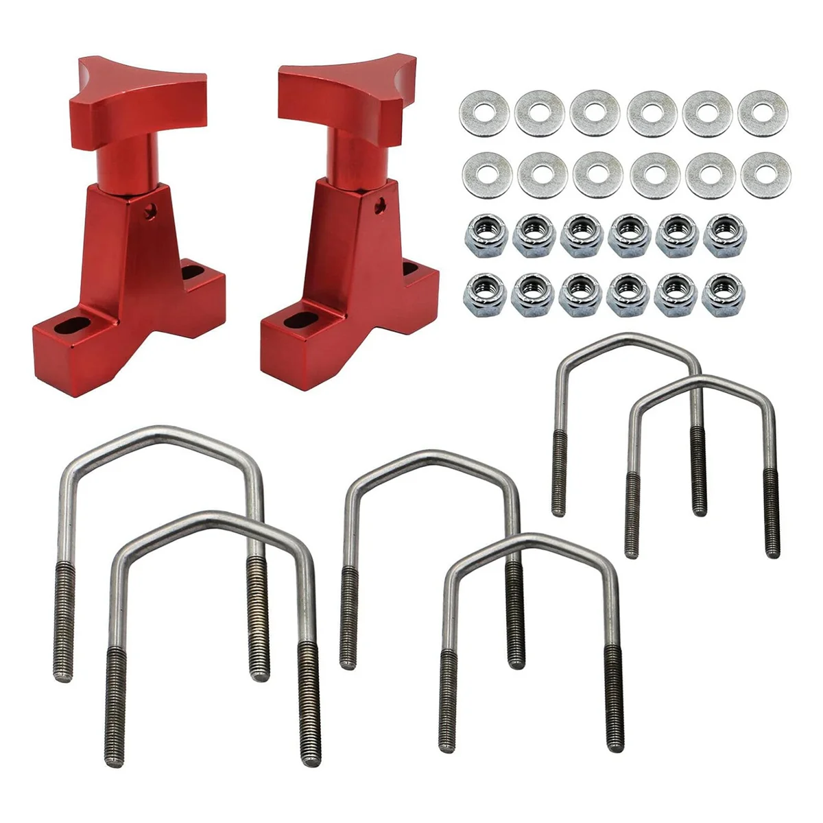 High Lift Jack Mount Lift Jack Tube Mount 1-2.5In for RZR Offroad Adjustable High Lift Jack Mounting Red