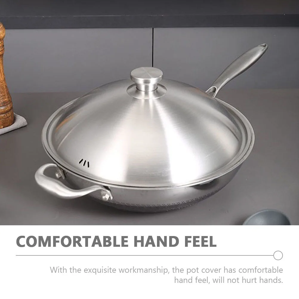

Thickened Stainless Steel Pot Lid Metal Pan Cover Universal Lid for Cooking Pots Frying Pan Covers Metal Pot Cover