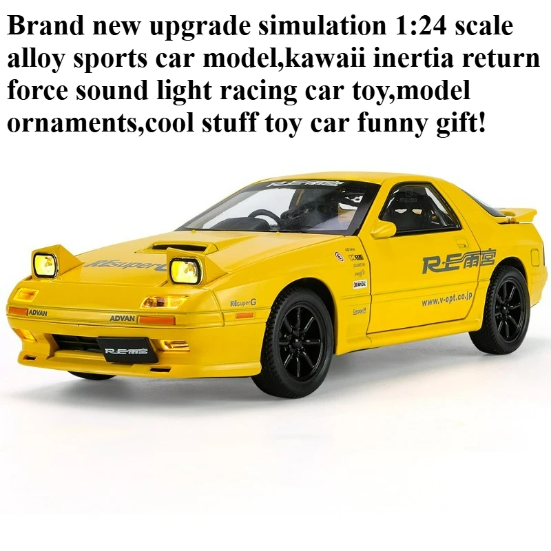 Cool Stuff Toy Car Funny Gift-1:24 Scale Alloy Sports Car Model,Kawaii Inertia Return Sound Light Racing Car Toy,Toys for Boys