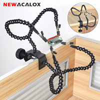 NEWACALOX Third Hand Helping Hands Soldering Tool PCB Holder Tool with Alligator Clip and Table Clamp for Welding Repair