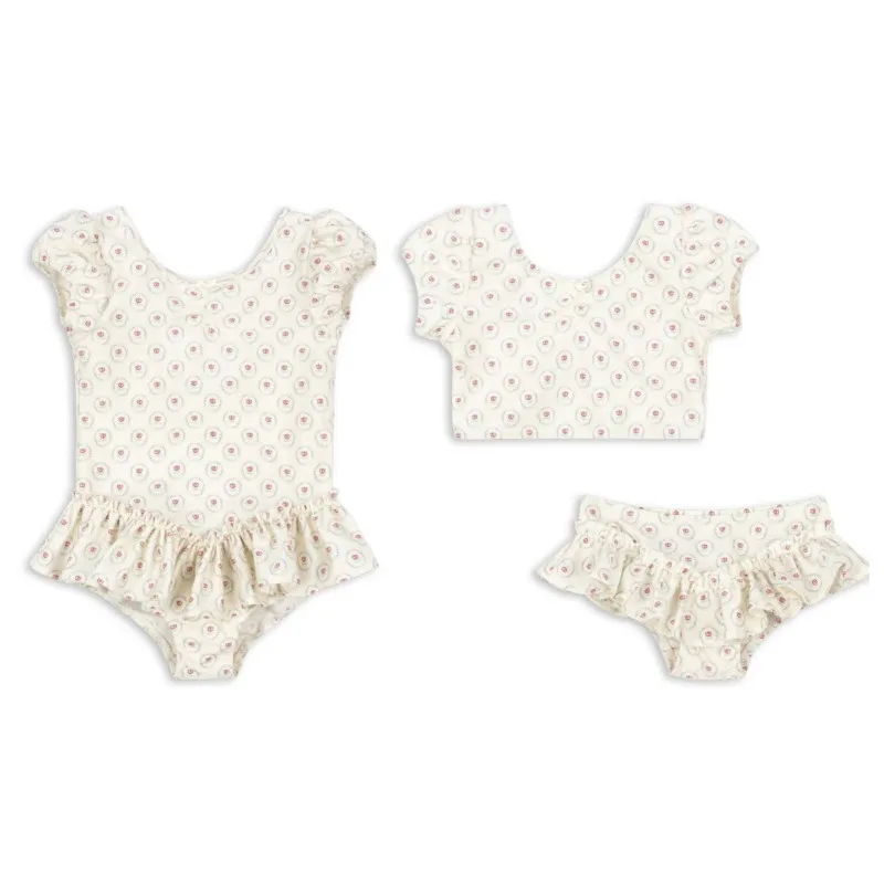 Girls Swimwears Love Flower Skirt One-piece Swimsuit  Girl Cute Bikini Set  Kids Beach Swimwear Two-piece  Baby Swimsuits