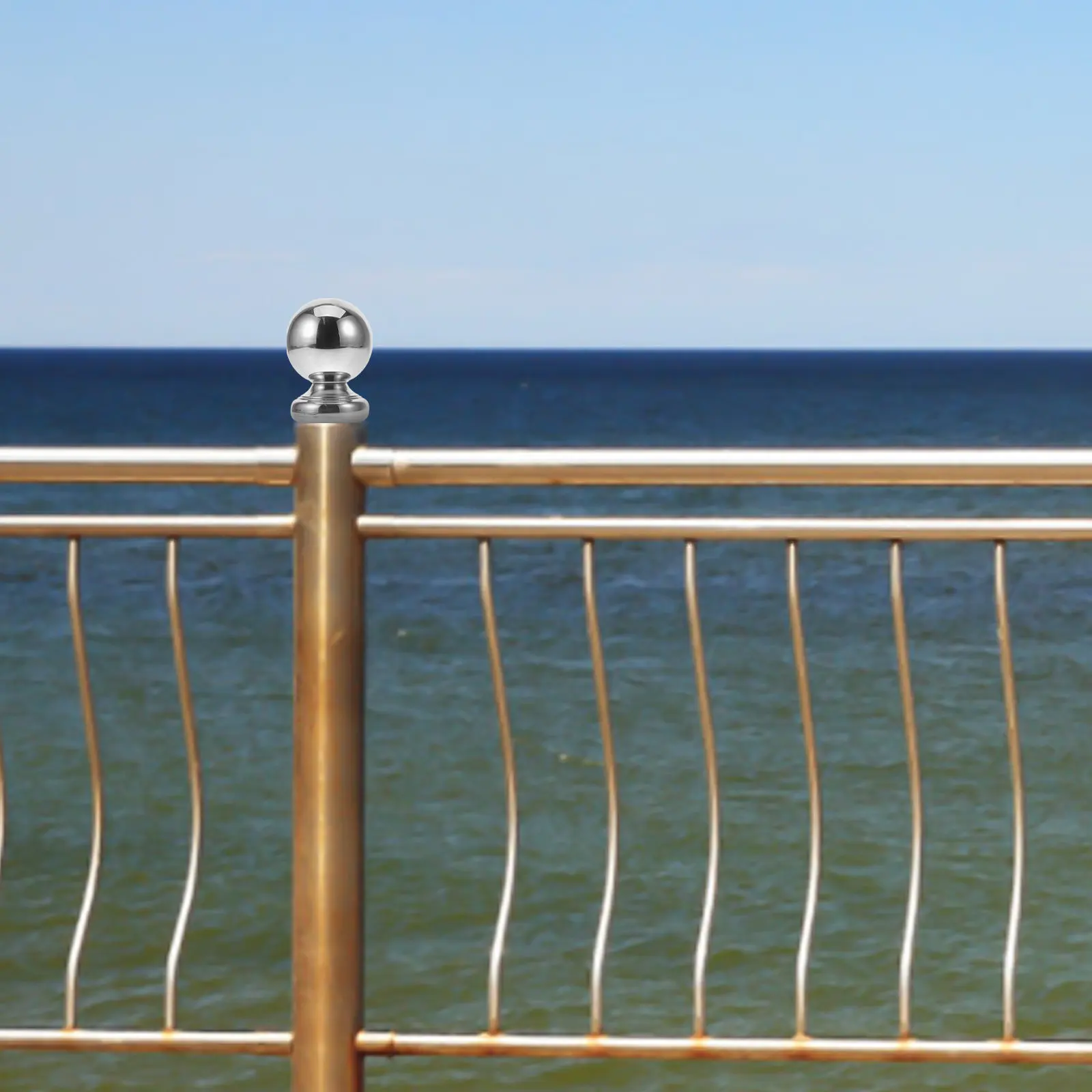 

Stainless Steel Handrail Ball for Indoor Stairs Outdoor Deck Staircase Railing Finial Spherical End Cap Heavy Duty Wear