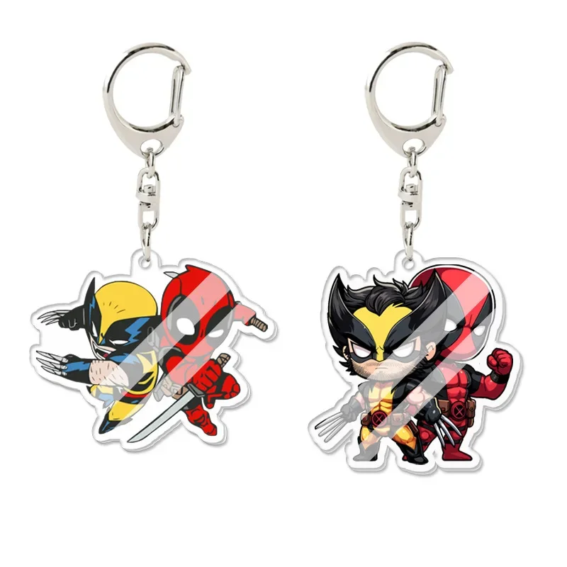 

Movie Superhero Deadpool and Wolverine Best Friends Keychain Acrylic Anime for Women Men Cosplay Kids Birthday Gift