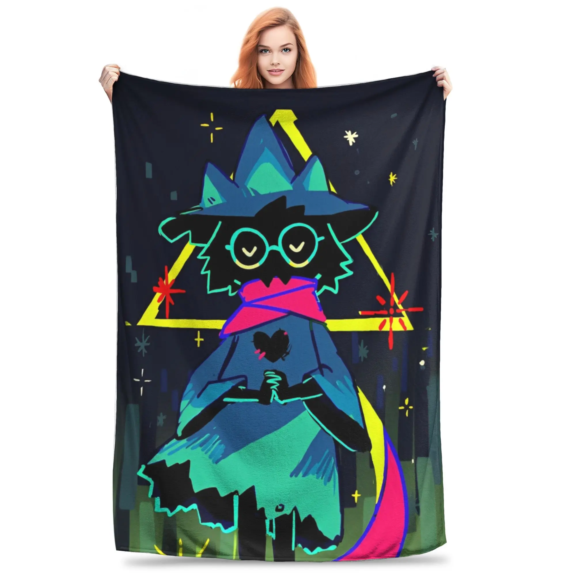 

Deltarune Ralsei Knitted Blankets Flannel Role-Playing Soft Throw Blankets for Bedding Couch Bed Rug
