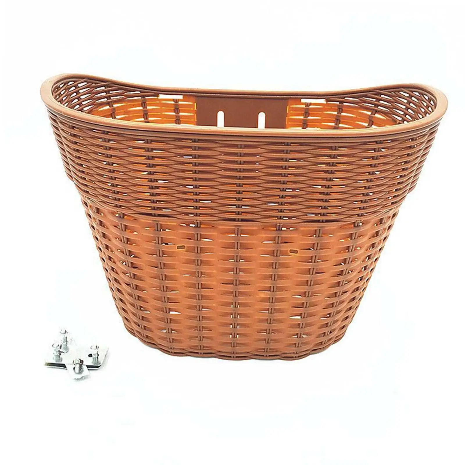 Bike Basket Bicycle Storage Baskets Carrier Pannier Removable Imitation Rattan Handlebar Basket for Women and Men Bike Accessory