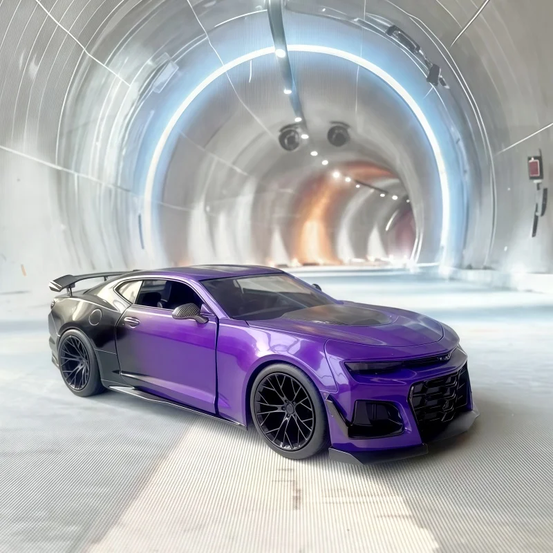 jada1-24-painted-purple-2024-chevrolet-camaro-zl1-alloy-car-model-ornament-collection-children's-gift