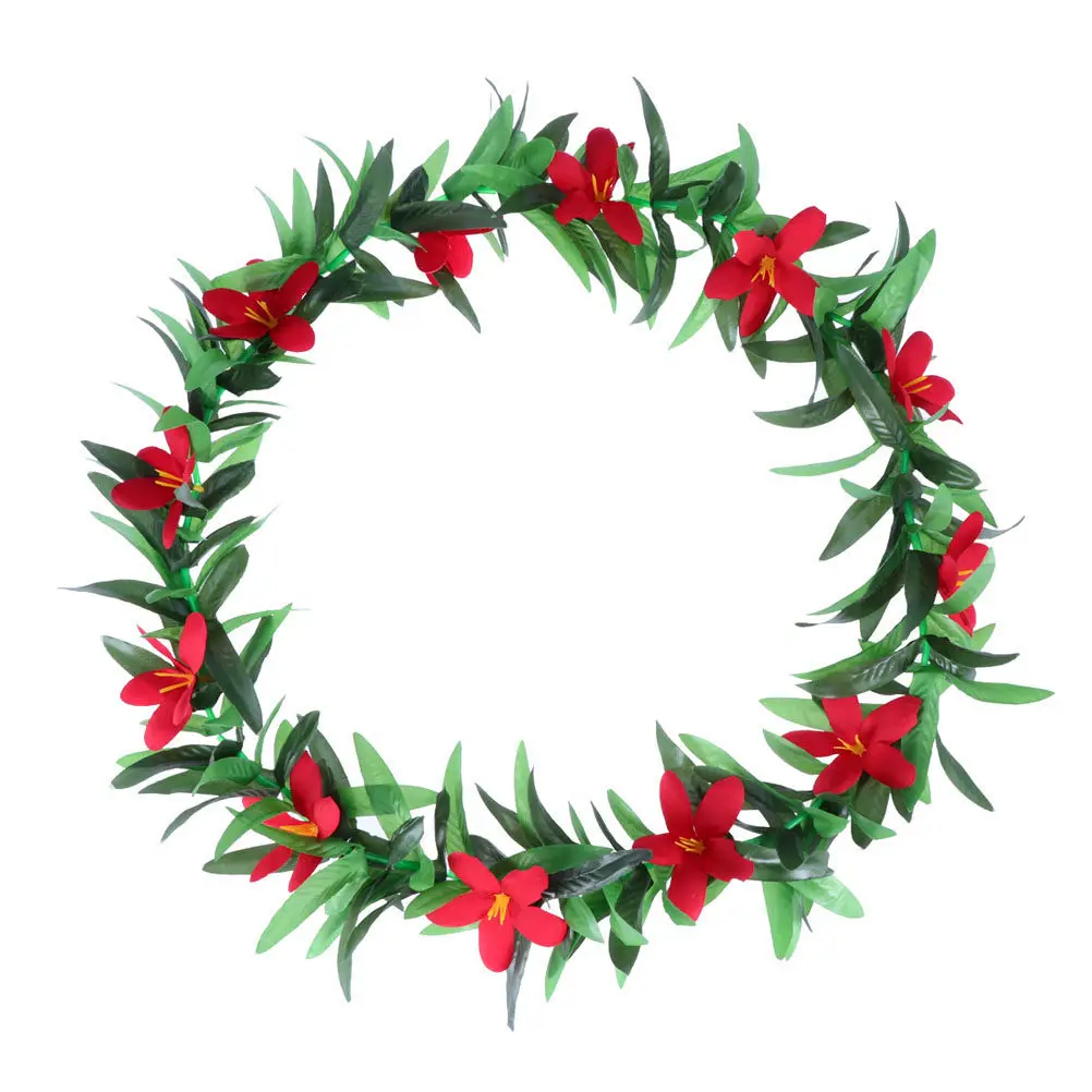 

Набор из 4 реалистичных цветочных венков ручной работы в гавайском стиле для тропических вечеринок, летних мероприятий, праздничных венков, луау