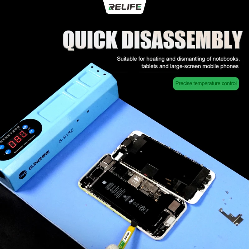 SUNSHINE S-918E LCD niebieski ekran Splitter ogrzewanie etap Separator Pad dla IPhone IPad ekran LCD Separator narzędzie szybki demontaż