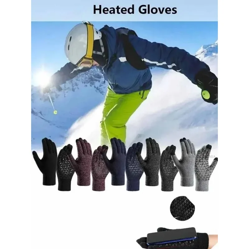 Electric Heated Gloves Winter Warm Gloves Touch Screen Gloves Motorcycle Snowboard Cycling Warm GlovesforDriving Skiing Articles