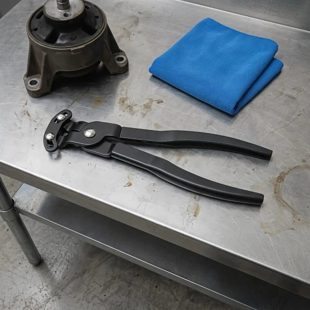 

Offset Design Offset Boot Clamp Plier Comfortable Grip Comfort Handle CV Joint Boot Clamp Pliers Heavy Duty Metal Hardware