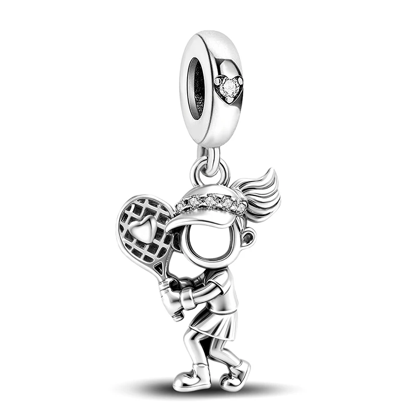 925 Silver Color Basketball Golf Tennis Sports Charms Beads Diy Bracelet Bangle Making Gift Of High Quality Fashion Jewelry