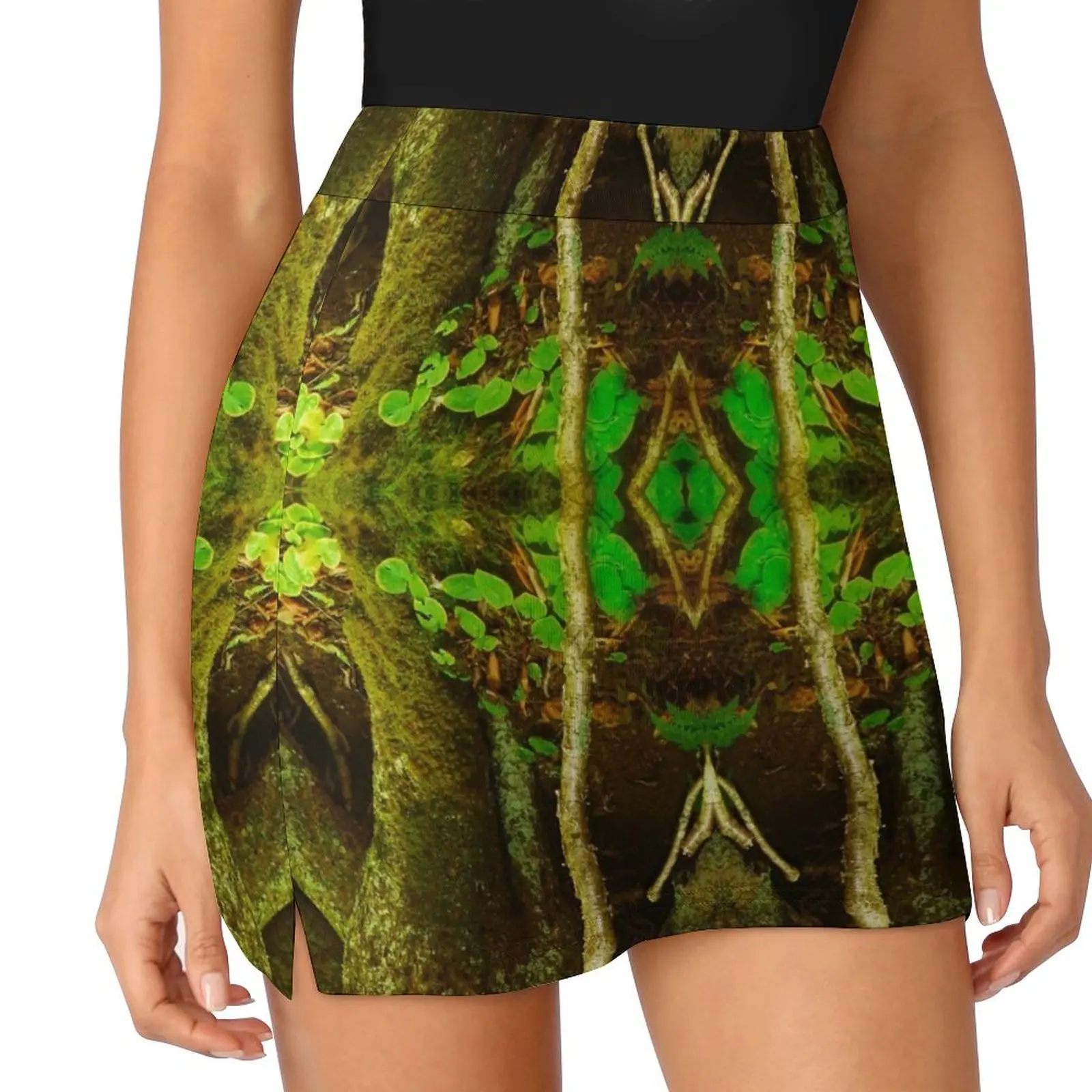 Dark Green Divine Enchanted Zen Forest Mini Skirt Clothing summer dress women 2025 summer dresses for women 2025