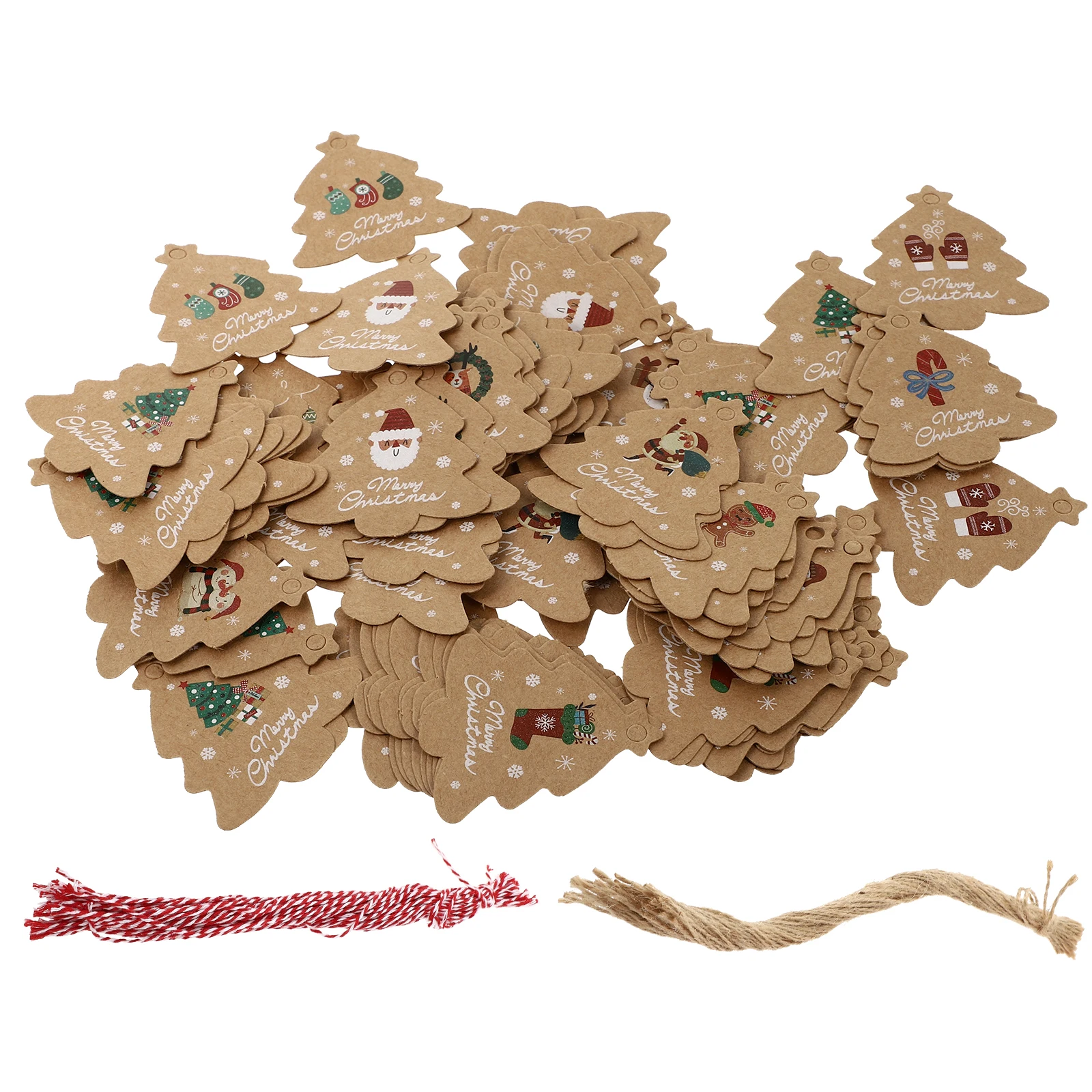 

1 Set Kraft Paper Christmas Tree Tags Hanging Pendant Diy Gift Decorative Tag For Xmas Party Home Wall Fireplace Tree Decor