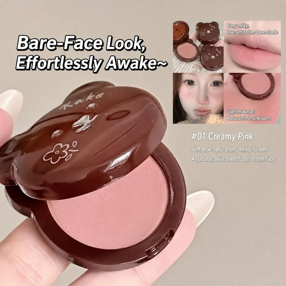 Natural Creamy Soft Texture Cheek Lip Stick Mousse Matte Velvety Smooth Multi-use Blush Brightening Makeup Blush Face Cheeks