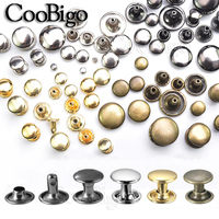 100sets 7mm Metal Double Cap Rivets Stud Round Nailhead Spike for Leathercraft Bag Belt Garment Shoes Repair Bracelet DIY Crafts