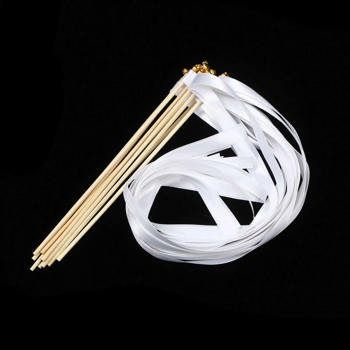 

10pcs Wedding White Fairy Stick Cheer Props Delicate Streamers Party Favors European Style Sports Cheerleading