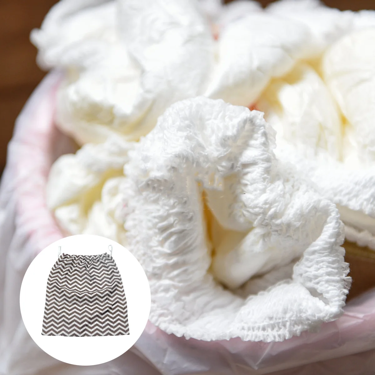 

1 шт., сумка для хранения подгузников, многоразовая сумка для влажных и сухих подгузников для детских путешествий, домашнего использования, многофункциональный органайзер, сумка-тоут с веревочной ручкой для младенцев