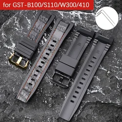 Resin Strap for Casio G-Shock G-Steel GST-B100 GST-W300 GST-S110 S210B Men Sport Waterproof Rubber TPU Replace Watch Wrist Band